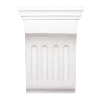 Small Fluted Plaster Corbel - H17 x W13 x D6.5cm